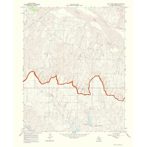 Blue Ridge Panhandle Texas Quad - USGS 1969 White Modern Wood Framed Art Print by USGS