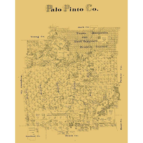 Palo Pinto County Texas - White Modern Wood Framed Art Print by Unknown