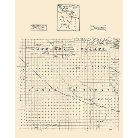 Jeff Davis County Presidio County Texas - Strauss 1894 White Modern Wood Framed Art Print by Strauss