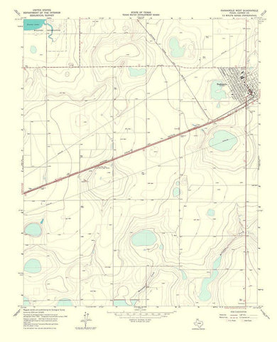 Panhandle West Texas Quad - USGS 1967 White Modern Wood Framed Art Print with Double Matting by USGS