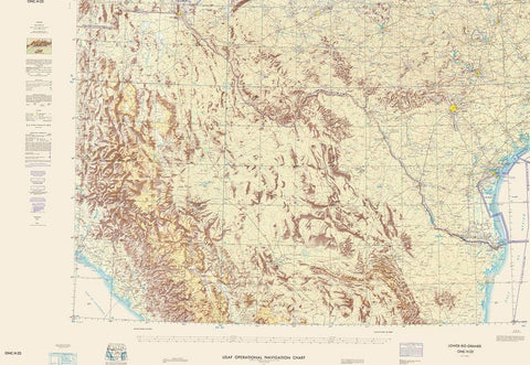 Lower Rio Grande New Mexico Texas Aeronautical Sht Black Ornate Wood Framed Art Print with Double Matting by USAF