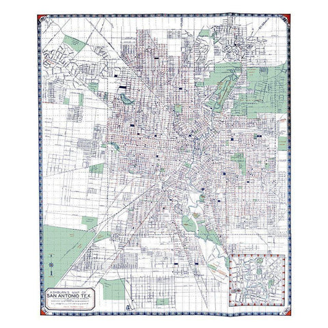 San Antonio Texas - Ashburn 1940 White Modern Wood Framed Art Print by Ashburn