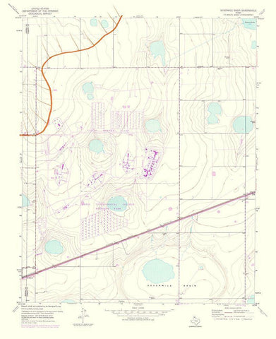 Sevenmile Basin Texas Quad - USGS 1975 White Modern Wood Framed Art Print with Double Matting by USGS