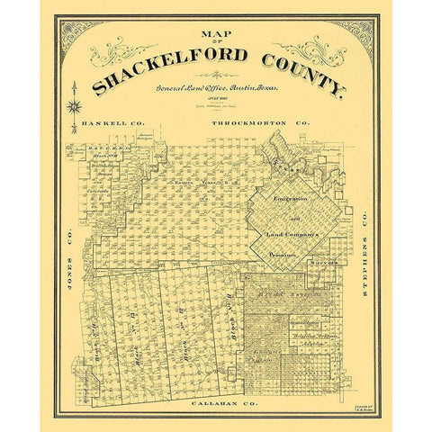 Shackelford County Texas - Duke 1901 White Modern Wood Framed Art Print by Duke