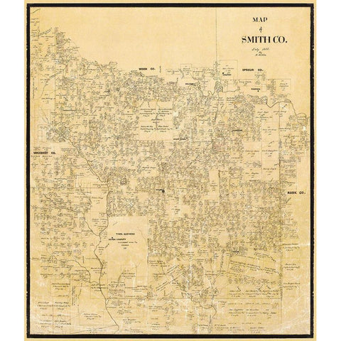 Smith Texas Landowner - Willke 1855 White Modern Wood Framed Art Print by Willke