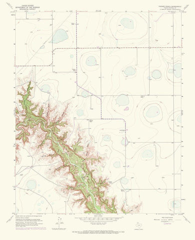 Thomas Ranch Texas Quad - USGS 1968 White Modern Wood Framed Art Print with Double Matting by USGS