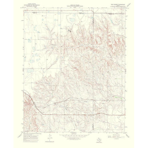 Tody School Texas Quad - USGS 1970 Black Modern Wood Framed Art Print with Double Matting by USGS