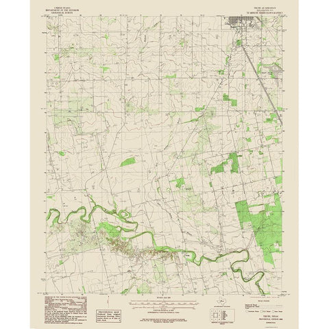 Truby Texas Quad - USGS 1984 Black Modern Wood Framed Art Print with Double Matting by USGS
