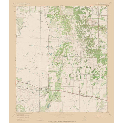 Talpa Texas Quad - USGS 1967 Gold Ornate Wood Framed Art Print with Double Matting by USGS