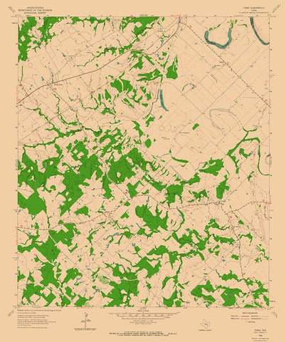 Tunis Texas Quad - USGS 1962 Black Ornate Wood Framed Art Print with Double Matting by USGS