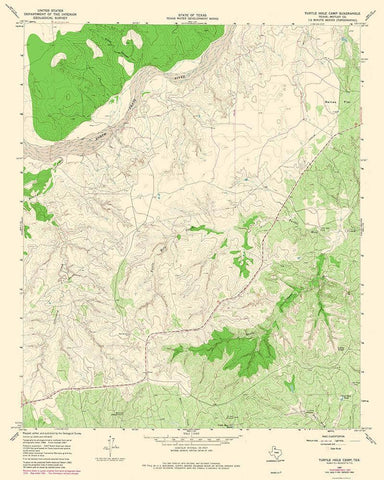 Turtle Hole Creek Texas Quad - USGS 1967 White Modern Wood Framed Art Print with Double Matting by USGS