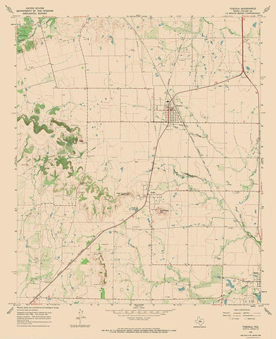 Tuscola Texas Quad - USGS 1967 Black Ornate Wood Framed Art Print with Double Matting by USGS