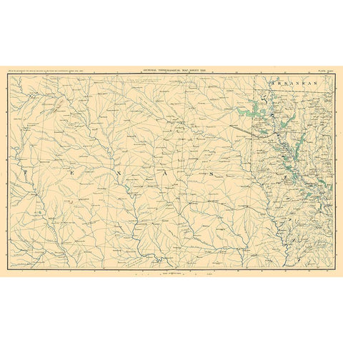North East Texas - Bien 1895 Black Modern Wood Framed Art Print with Double Matting by Bien