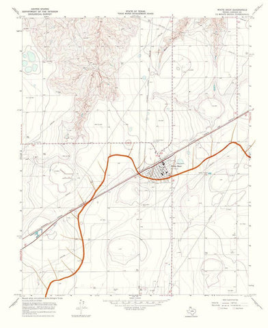 White Deer Texas Quad - USGS 1967 White Modern Wood Framed Art Print with Double Matting by USGS