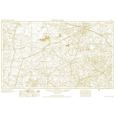 Wichita Falls Texas Sheet - USGS 1954 White Modern Wood Framed Art Print by USGS