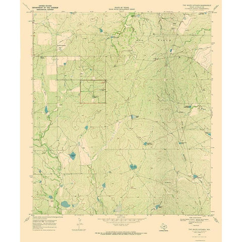 White Kitchen Texas Quad - USGS 1969 White Modern Wood Framed Art Print by USGS