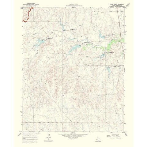 Young Ranch Texas Quad - USGS 1969 White Modern Wood Framed Art Print by USGS