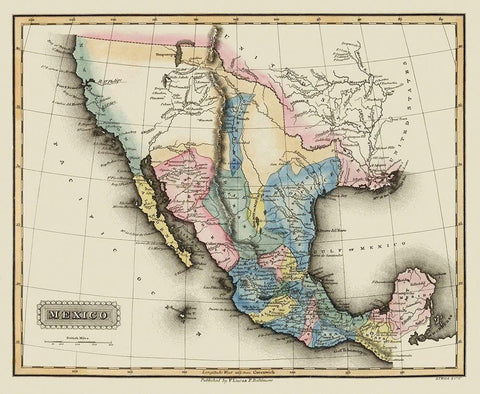 Texas Territory - Lucas 1823 Black Ornate Wood Framed Art Print with Double Matting by Lucas