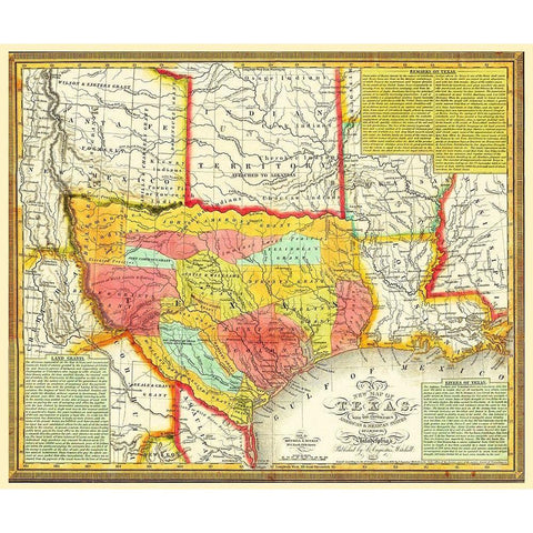 Texas - Young 1836 Gold Ornate Wood Framed Art Print with Double Matting by Young
