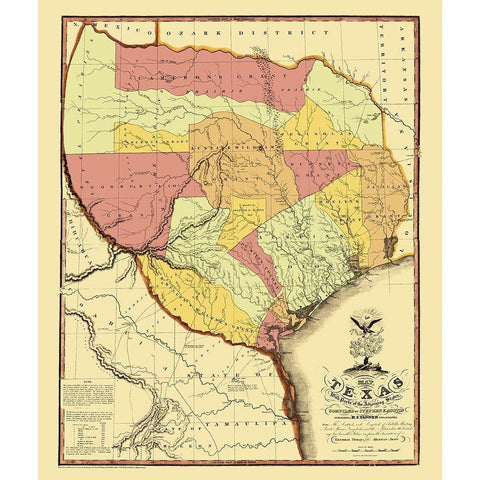 Texas - Tanner 1837 Black Modern Wood Framed Art Print with Double Matting by Tanner