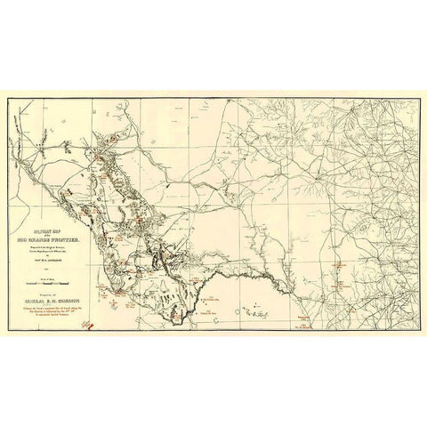 Rio Grande Frontier - Livermore 1883 Gold Ornate Wood Framed Art Print with Double Matting by Livermore