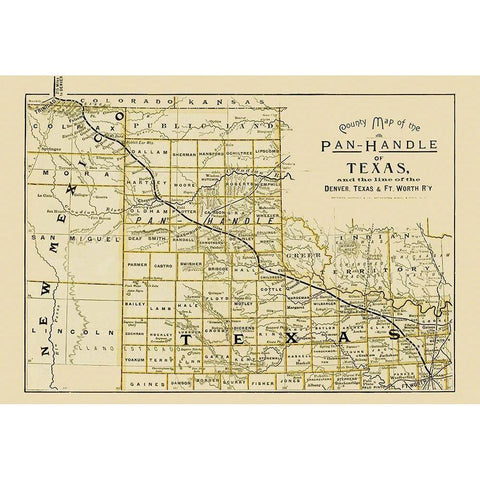 Denver, Texas and Ft Worth Railroad - Northrup Black Modern Wood Framed Art Print by Northrup