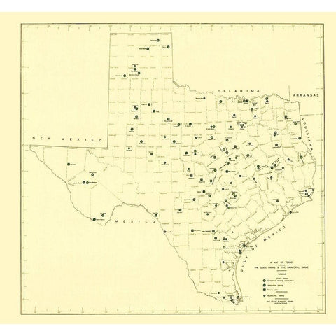 Texas State and Municipal Parks 1936 Gold Ornate Wood Framed Art Print with Double Matting by Texas Planning Board