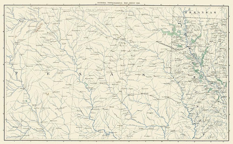 East Texas West Louisiana Sheet- US War Dept 1891 Black Ornate Wood Framed Art Print with Double Matting by US War Dept