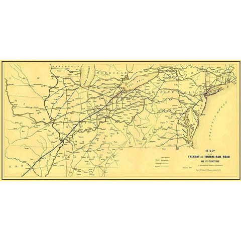 Fremont and Indiana Railroad - Arthur 1858 Black Modern Wood Framed Art Print by Arthur