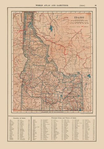 Idaho - Reynold 1921 White Modern Wood Framed Art Print with Double Matting by Reynold