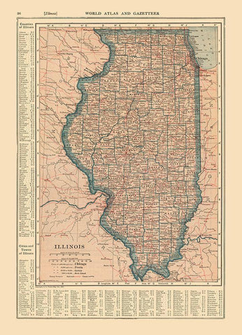 Illinois - Reynold 1921 White Modern Wood Framed Art Print with Double Matting by Reynold