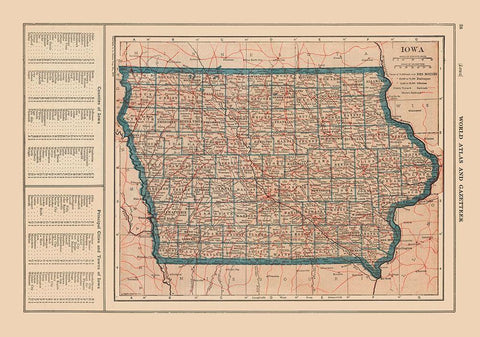 Iowa - Reynold 1921 White Modern Wood Framed Art Print with Double Matting by Reynold