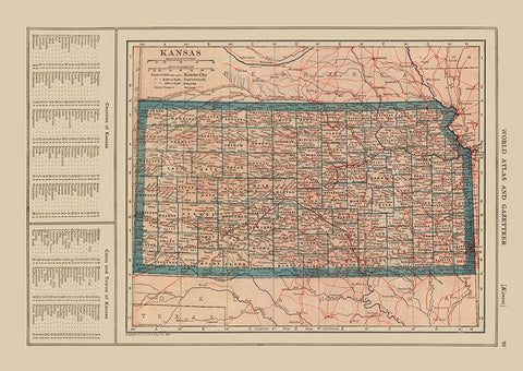 Kansas - Reynold 1921 White Modern Wood Framed Art Print with Double Matting by Reynold
