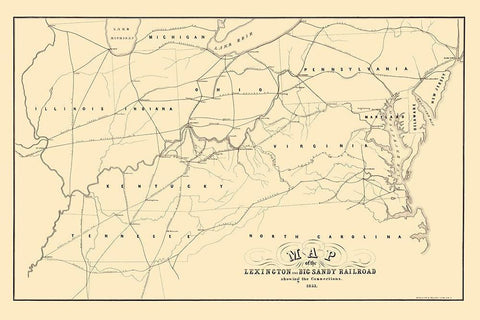 Lexington and Big Sandy Railroad - Middleton 1853 White Modern Wood Framed Art Print with Double Matting by Middleton