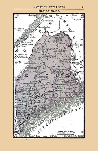 Maine - Alden 1886 White Modern Wood Framed Art Print with Double Matting by Alden