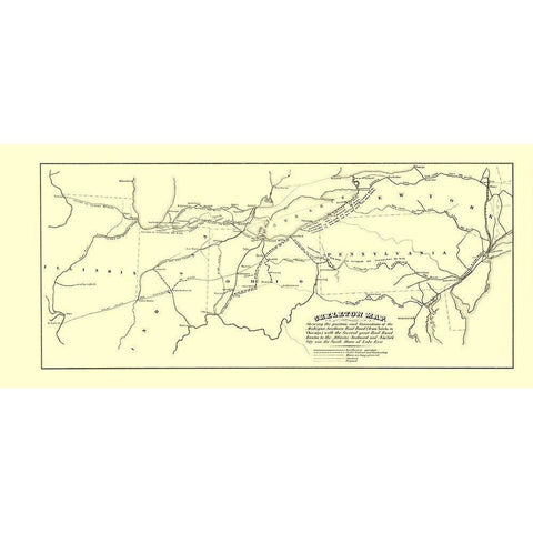 Michigan Southern Railroad Skeleton - Jervis 1850 White Modern Wood Framed Art Print by Jervis
