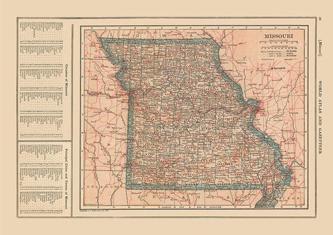 Missouri - Reynold 1921 White Modern Wood Framed Art Print with Double Matting by Reynold