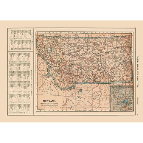 Montana - Reynold 1921 Black Modern Wood Framed Art Print with Double Matting by Reynold