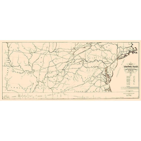 Pennsylvania, Seaboard to Western States 1851 White Modern Wood Framed Art Print by Kuhl