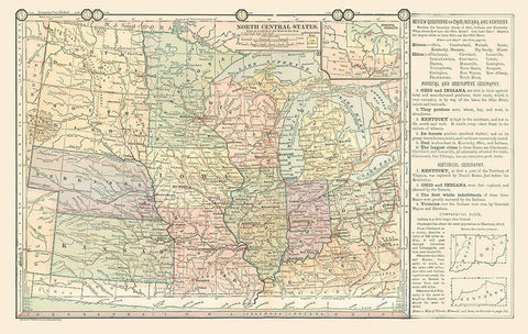 North Central States - Monteith 1882 White Modern Wood Framed Art Print with Double Matting by Monteith