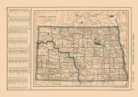 North Dakota - Reynold 1921 White Modern Wood Framed Art Print with Double Matting by Reynold