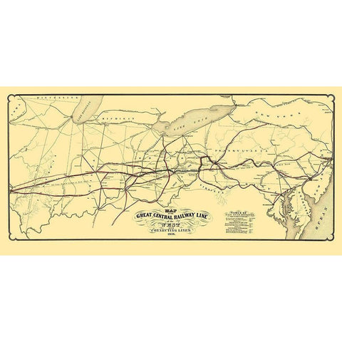 Great Central Railway Line of the West 1854 Black Modern Wood Framed Art Print with Double Matting by Schuchman