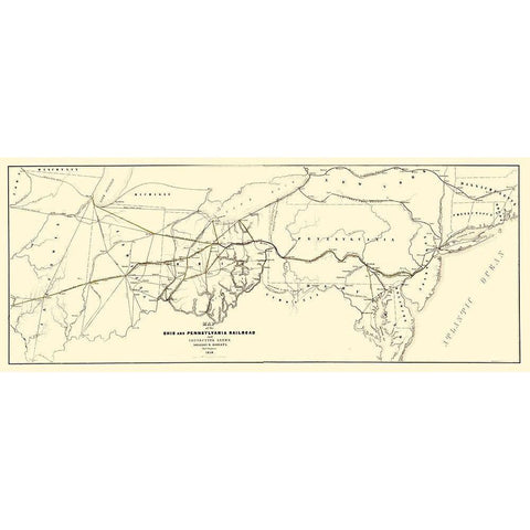 Ohio and Pennsylvania Railroad - Schuchman 1850 Gold Ornate Wood Framed Art Print with Double Matting by Schuchman