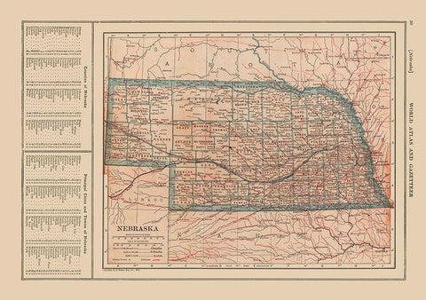 Nebraska - Reynold 1921 White Modern Wood Framed Art Print with Double Matting by Reynold