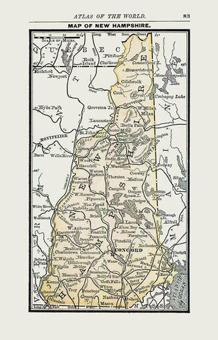 New Hampshire - Alden 1886 White Modern Wood Framed Art Print with Double Matting by Alden