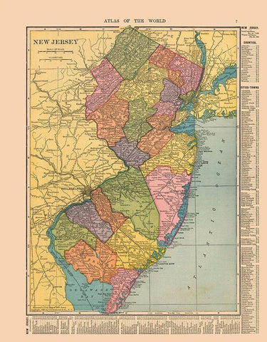 New Jersey - Hammond 1910 White Modern Wood Framed Art Print with Double Matting by Hammond