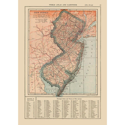New Jersey - Reynold 1921 Black Modern Wood Framed Art Print by Reynold
