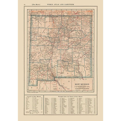 New Mexico - Reynold 1921 White Modern Wood Framed Art Print by Reynold