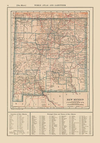 New Mexico - Reynold 1921 White Modern Wood Framed Art Print with Double Matting by Reynold
