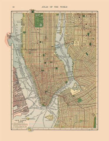 New York City New York - Hammond 1910 White Modern Wood Framed Art Print with Double Matting by Hammond